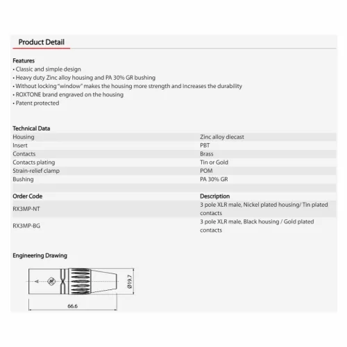 CONECTOR CANON XLR MACHO