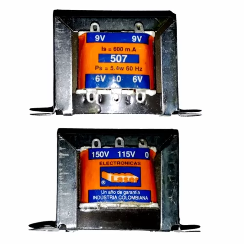 TRANSFORMADOR 115/150 AC 9V 2 SALIDAS 6V 2 SALIDAS M-506