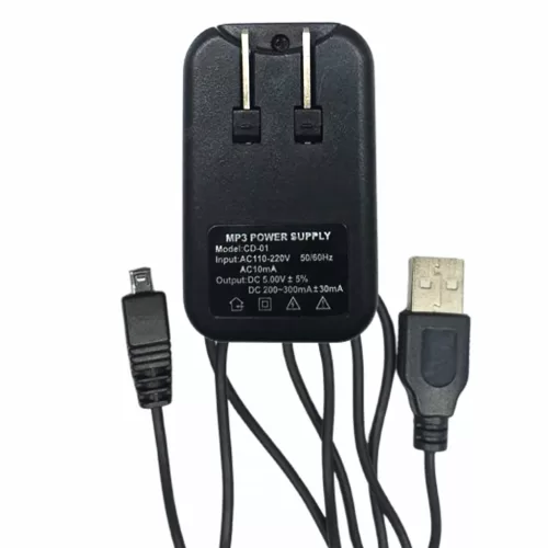 ADAPTADOR AC/DC 5V 30 MA USB MP3 POWER SUPPLY Referencia: CD-01