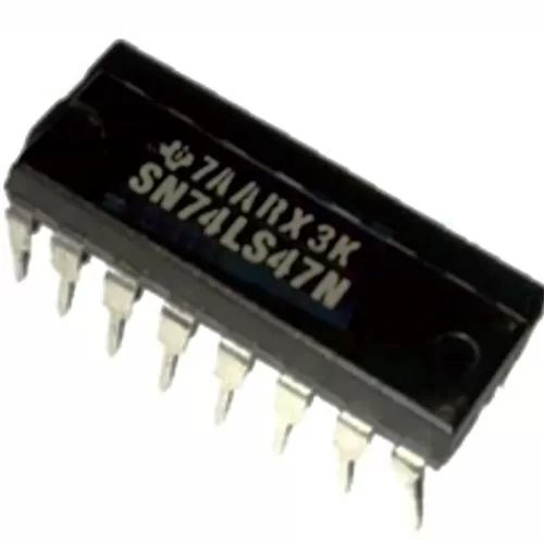 IC BCD TO 7 SEGMENT DECODER/DRIVER. Marca: TEXAS INSTRUMENTS. Referencia: SN74LS47N