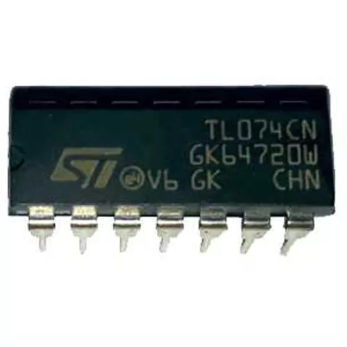 IC LOW NOISE JFET QUAD OPERATIONAL AMPLIFIER. Marca: STMICROELECTRONICS. Referencia: TL074CN