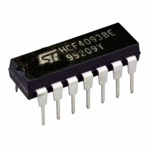 CMOS QUAD 2-INPUT NAND SCHMITT TRIGGERS. Referencia: HF4093BE. MARCA: STMICROELECTRONICS