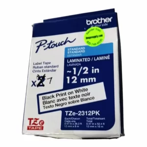 CINTA PARA ROTULADORA BLACK ON WHITE 12MM. Marca: BROTHER. Referencia: TZeFX231